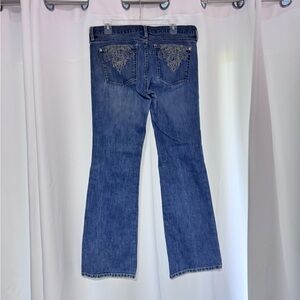 Blue Embroidered Back-Pocket Women's Jeans